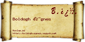Boldogh Ágnes névjegykártya