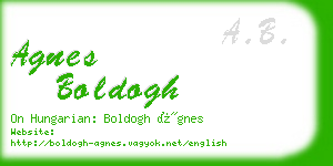 agnes boldogh business card